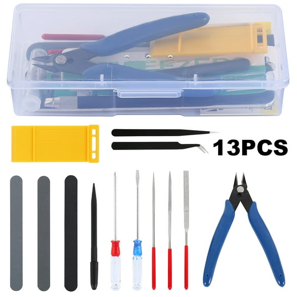 Grusce Modeler Basic Tool Set Complete Portable Hobby Building Tool Kit Model Fixing DIY Craft Kit for Repairing Cars Airplanes Buildings Gundam Robots Models
