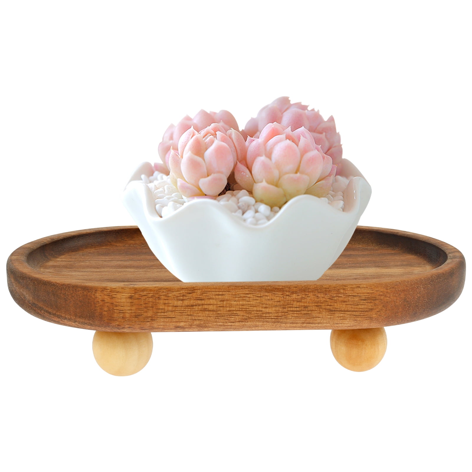 Grusce Solid Wooden Display Riser Multipurpose Smooth Round Oval ...