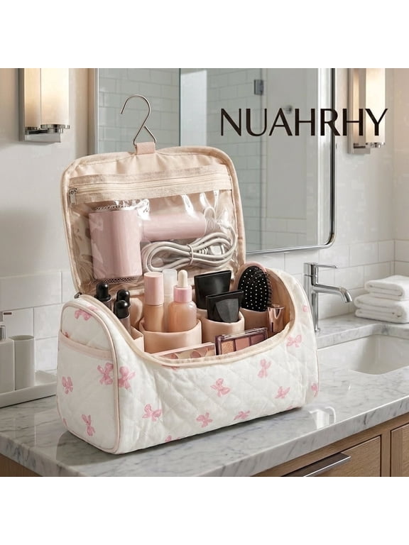 Travel Hair Dryer Case Compatible with Styler, Portable Storage Organizer Bag for Hair Styling Tools, Padded Cosmetic Case with Hanging Hook for Travel & Home