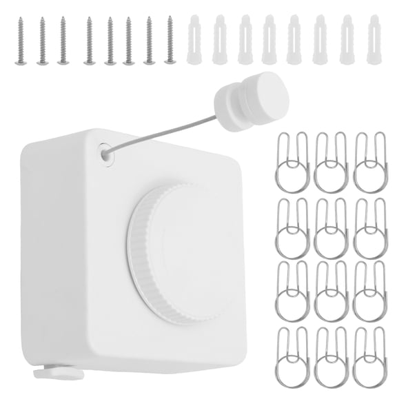 Grusce Wall Mounted Clothesline, 4.2 Meter Adjustable Length with Anti Sag Regulator Stainless Steel Wire Laundry Line for Balcony