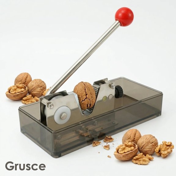 Grusce Walnut Cracker Stainless Steel Nut Opener Tool with Adjustable Jaw Efficient Pecan Cracker Tool for Almond Hazelnut Chestnut