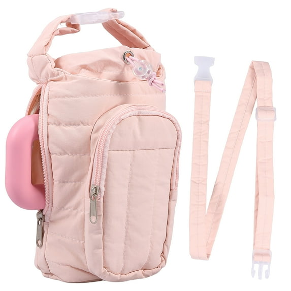 Grusce Water Bottle Holder Bag with Strap, Crossbody Bag Gym Accessories, Water Bottle Carrier Bag Water Cup Crossbody Bag Bottle Holder Carrier with Removable Adjustable Strap for 18 to 64 oz Cup