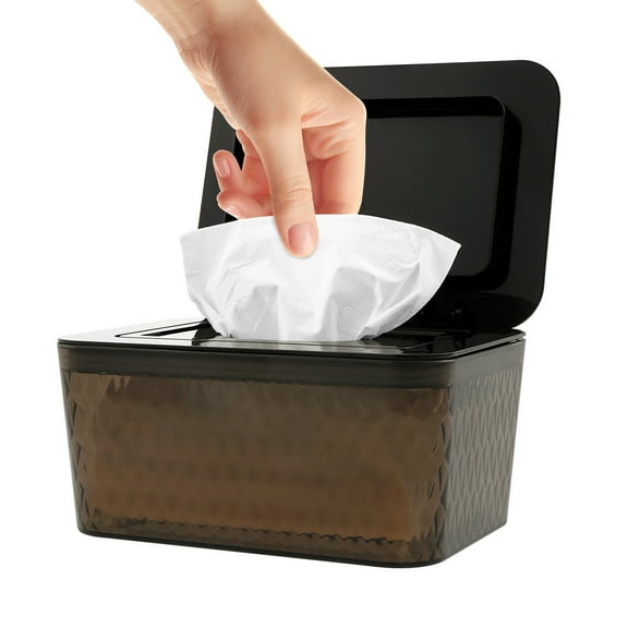 Grusce Wipes Dispenser with Lid, Plastic Large Capacity Wipes Holder Container, Dustproof Refillable Wet Tissue Case Box, for Bathroom Keep Diaper Wipes Fresh