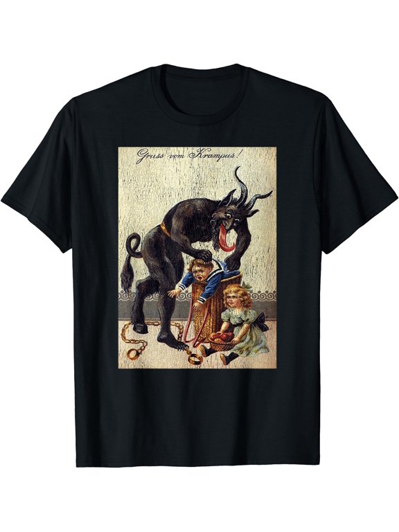 Gruss Vom Krampus Horror Christmas Art Creepy Evil Santa Fun T-Shirt