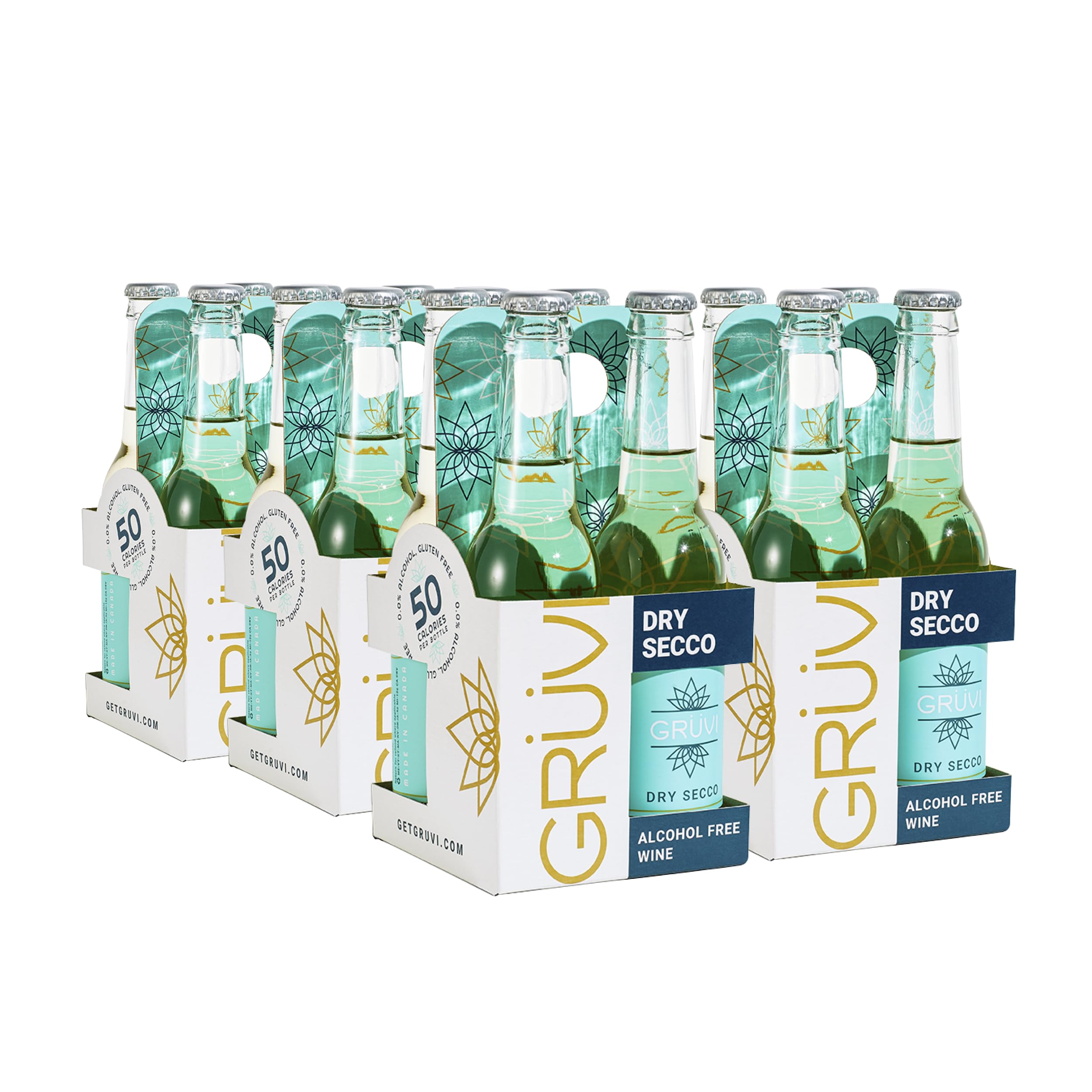 Gruvi NonAlcoholic Dry Secco, 50 Calories, 24 Bottles, 0 ABV, Non