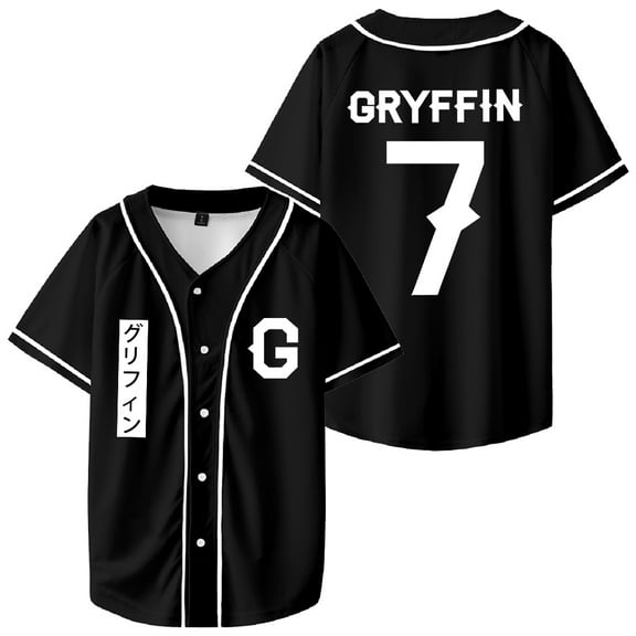 Gryffin Jersey Katakana Baseball Jacket Shirts Short Sleeve Tee Women Men Streetwear Fashion Tops
