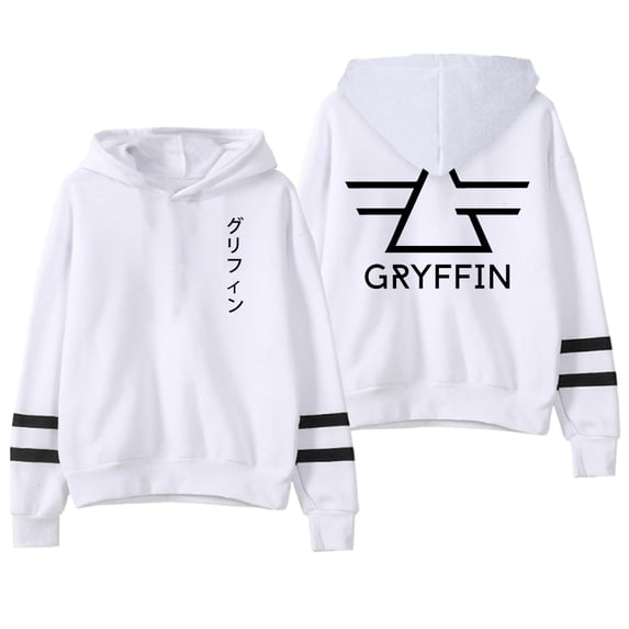 Gryffin Katakana Hoodie Pocketless Parallel Bars Sleeve Streetwear Women Men Hooded Sweatshirt