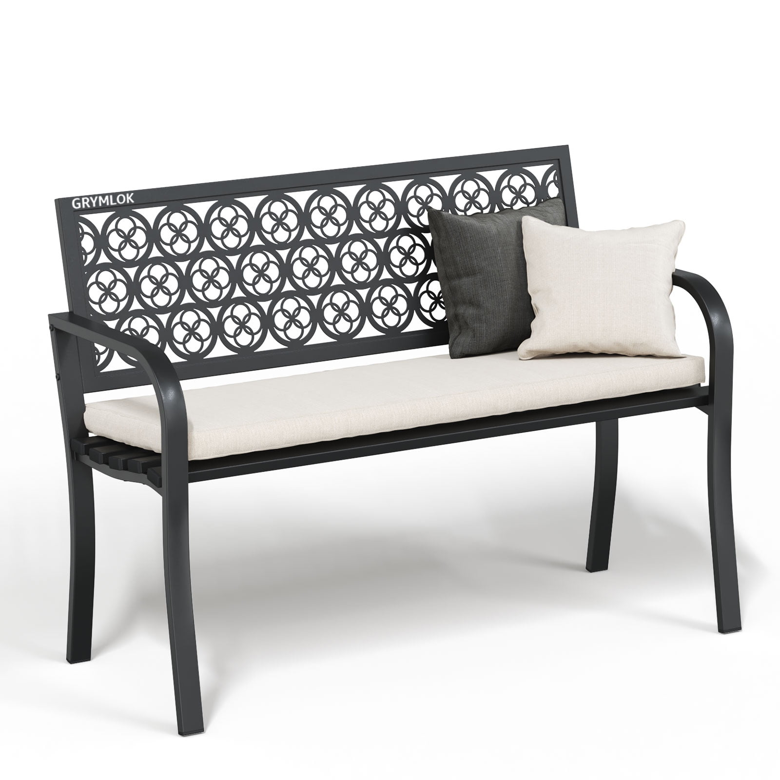 Grymlok Outdoor Bench for Garde, Weatherproof Anti-Rust Heavy-Duty ...