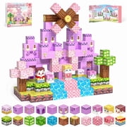 Gryxpox 100Pcs Magnetic Blocks STEM Building Blocks Set for Girls, Princess Castle, Strong 8-Magnet Design, Safe & BPA-Free, Gift for Girls Ages 3+
