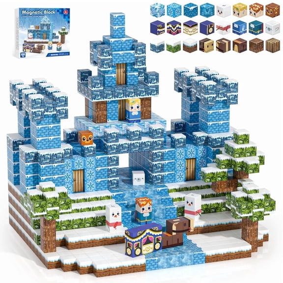 Gryxpox Magnetic Blocks,100Pcs Magnetic Building Toy Blocks,Stacking Cubes Set,Construction Toy Gift for Boys & Girls Age 3-10 Years,STEM Learning