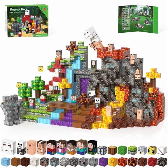 Gryxpox Magnetic Blocks - 150Pcs Building Toy Blocks Gift for Kids Ages 3-10,STEM Educational Montessori Magnetic Constructions Toy