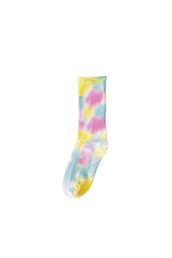 Under $10 No Show Socks Womens Adult Tie Dye Mid Calf Socks for Autumn Winter, Hip Hop Street Style Couple Skateboarding Socks with Personality