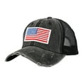 thumbnail image 1 of Gsakboxl 250 Anniversary Usa Hat Unisex Distressed Ponytail Baseball Cap American Flag Print Peaked Hat Washed Ripped Sun Hat for Independence Day Sports & Daily Outdoor, 1 of 4