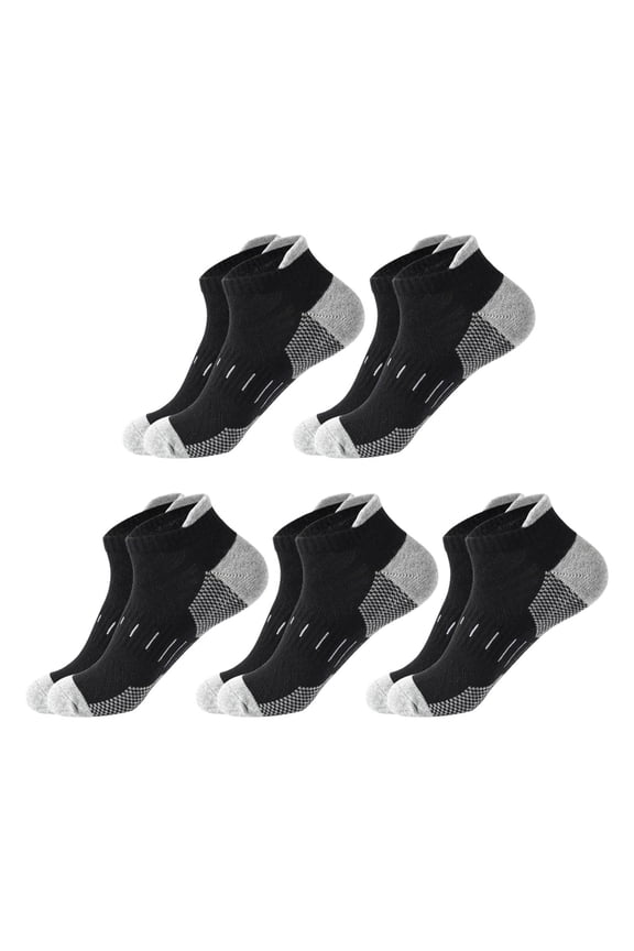 Ankle Socks 5 Pairs Unisex Multi-color & Pattern Low Cut Sport Socks Breathable Sweat-wicking Shock Absorbent Ankle Socks for Running Basketball Daily