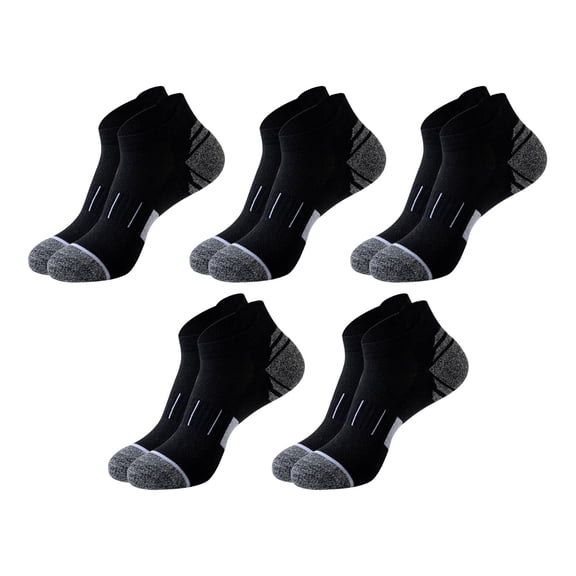 Gsakboxl Ankle Socks 5PC Unisex Terry Bottom Ankle Athletic Socks Shock Absorbing Sweat Wicking Sport Socks for Basketball Marathon Running Badminton Fitness