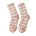 thumbnail image 1 of Gsakboxl Ankle Socks Unisex Thick Fleece Lined Printed Mid Calf Cotton Socks Windproof Warm Christmas Winter Thermal Hosiery Pink, 1 of 8