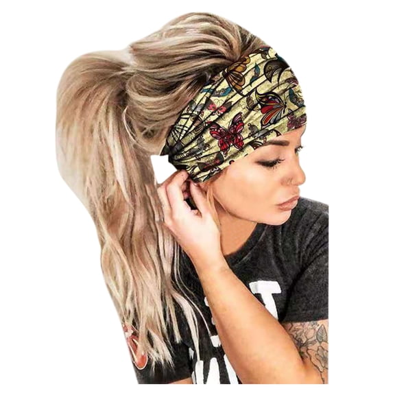 Gsakboxl Bandana All Over Print Elastic Bandana Head Wrap, Sweat Wicking Soft Printed Hair Band For Yoga Running Fitness Sports