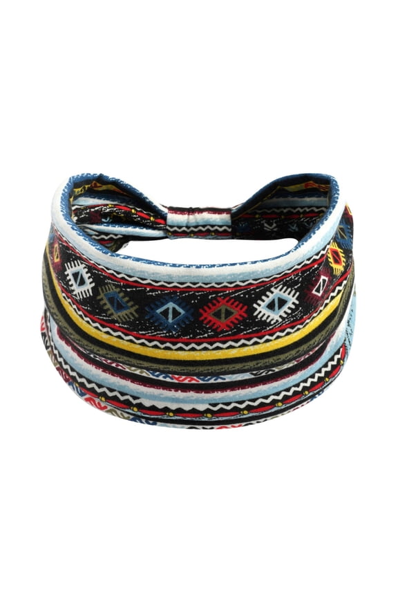 Bandana Women Knotted Wide Non Slip Sweat Wicking Headband Elastic Hijab Style Hair Wrap For Yoga Running Workout