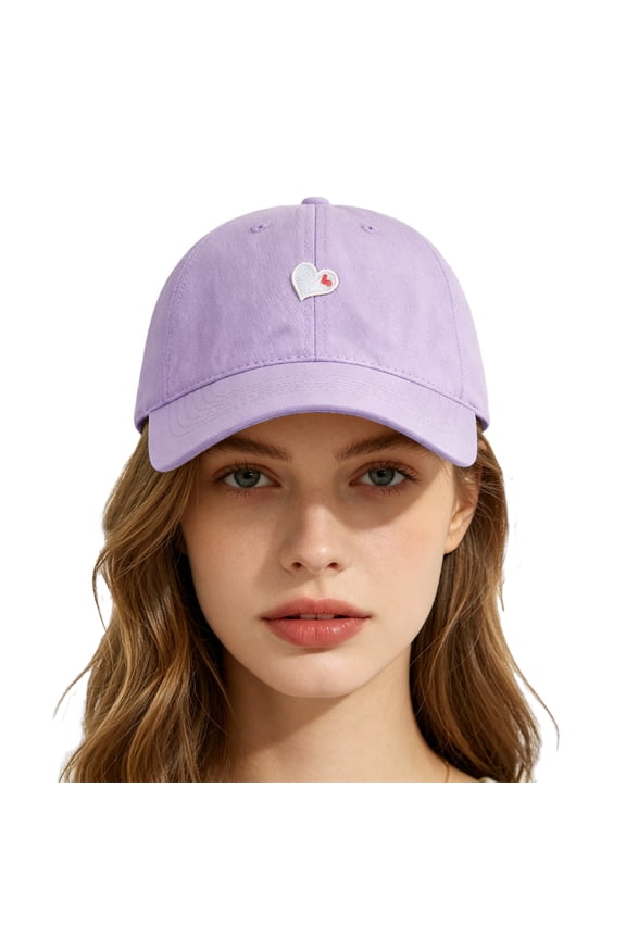 Baseball Cap College Style Heart Pattern Couple Baseball Caps, Korean Version Sunshade Hat for Students Teen
