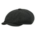 thumbnail image 1 of Gsakboxl Baseball Cap Men Herringbone Tweed Newsboy Flat Cap, Retro British Style Casual Baker Boy Hat, 1 of 3