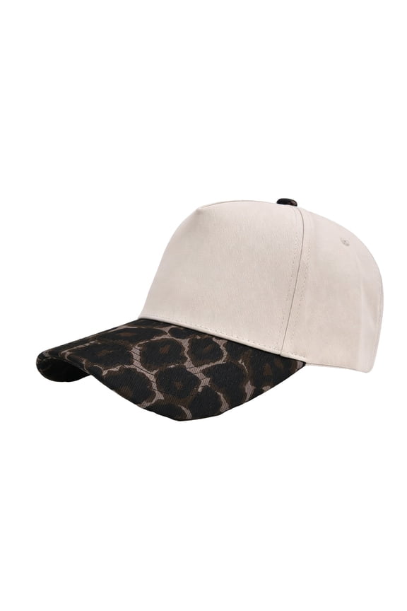 Baseball Cap Unisex Retro Leopard Print Contrast Brim Trucker Cap, Breathable Adjustable Sun Hat for Summer Outdoor Sports