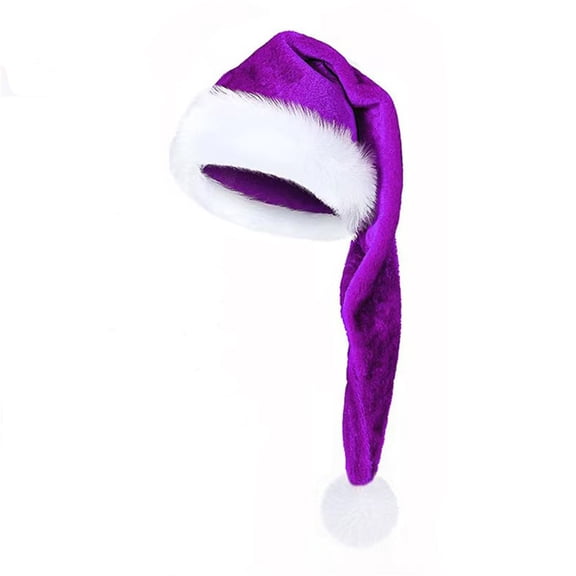 Gsakboxl Bucket Hat Extra Long Velvet Santa Hat Warm Windproof Winter Christmas Party Costume Hat Violet