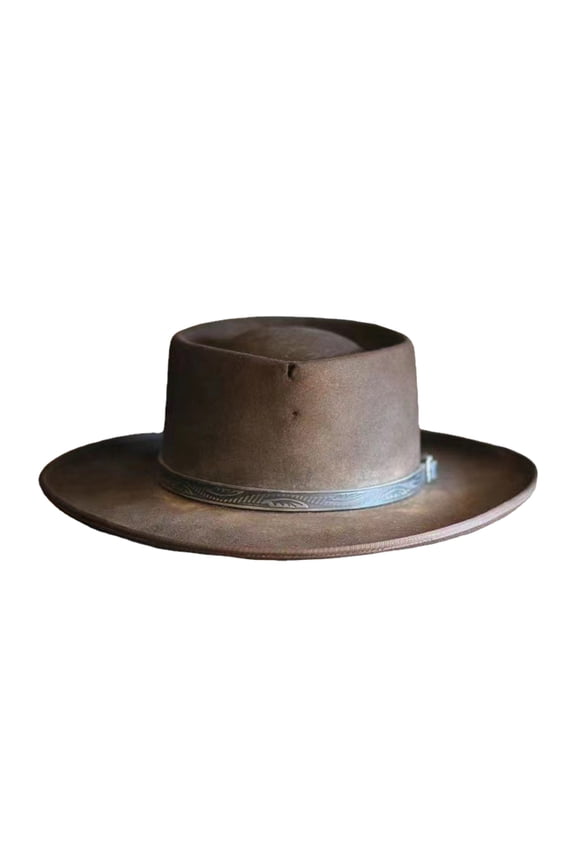 Bucket Hat Unisex Solid Wool Felt Hat With Ribbon Steam Punk Style Pork Pie Top Hat Symmetric Fashion Cap Themed