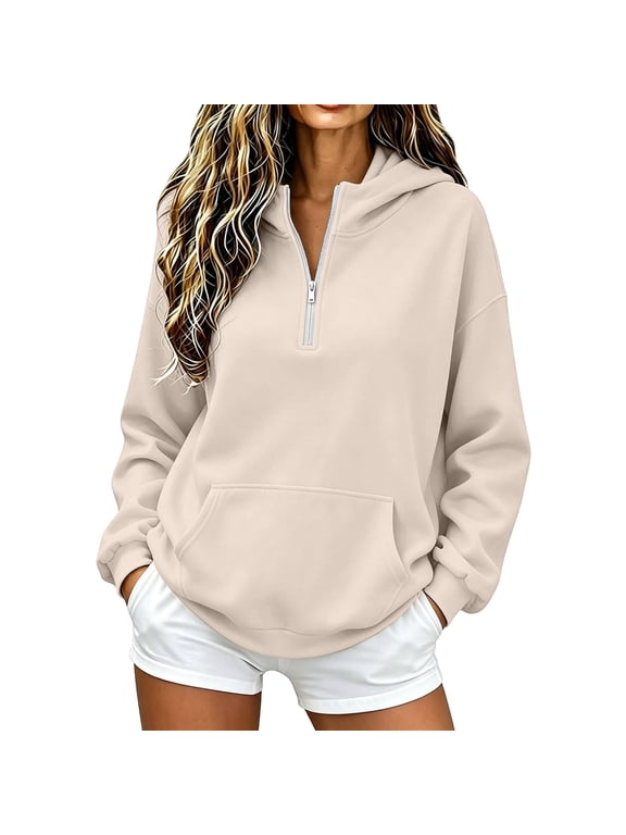 Cardigan Sweaters for Women 2026 Women Half Turtleneck Full Zip Oversized Long Sleeve Hooded Jacket, Fall Winter Warm Sweatshirt With Side Pockets