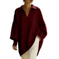 thumbnail image 1 of Gsakboxl Cardigan Sweaters for Women Solid Color Oversized Loose Poncho Style Knit Sweater, Soft Flowy Casual Pullover Top For Autumn Winter Daily Sun Protection, 1 of 5