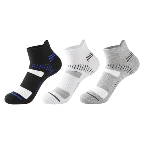 Gsakboxl Compression Socks 3 Pairs Unisex Multi-color & Pattern Low Cut Sport Socks Breathable Sweat-wicking Shock Absorbent Ankle Socks for Running Basketball Daily