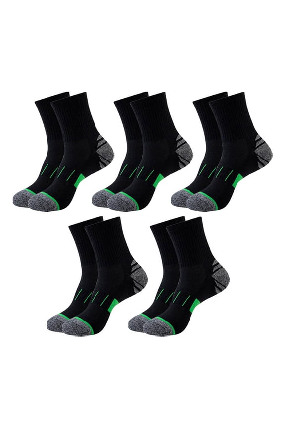 Compression Socks 5 Pairs Low Cut Running Basketball Socks with Heel Tab, Shock Absorbent Breathable Sweat Wicking Athletic Ankle Socks