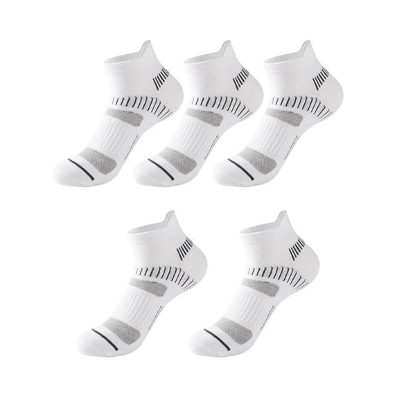 Gsakboxl Compression Socks 5 Pairs Unisex Multi-color & Pattern Low Cut Sport Socks Breathable Sweat-wicking Shock Absorbent Ankle Socks for Running Basketball Daily