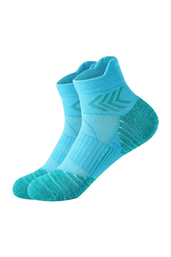 Compression Socks Unisex Color Block Mid Calf Athletic Socks Terry Cushioned Sole Sweat Warming Sport Socks Crew Socks for Basketball Marathon Running Badminton Spring Autumn