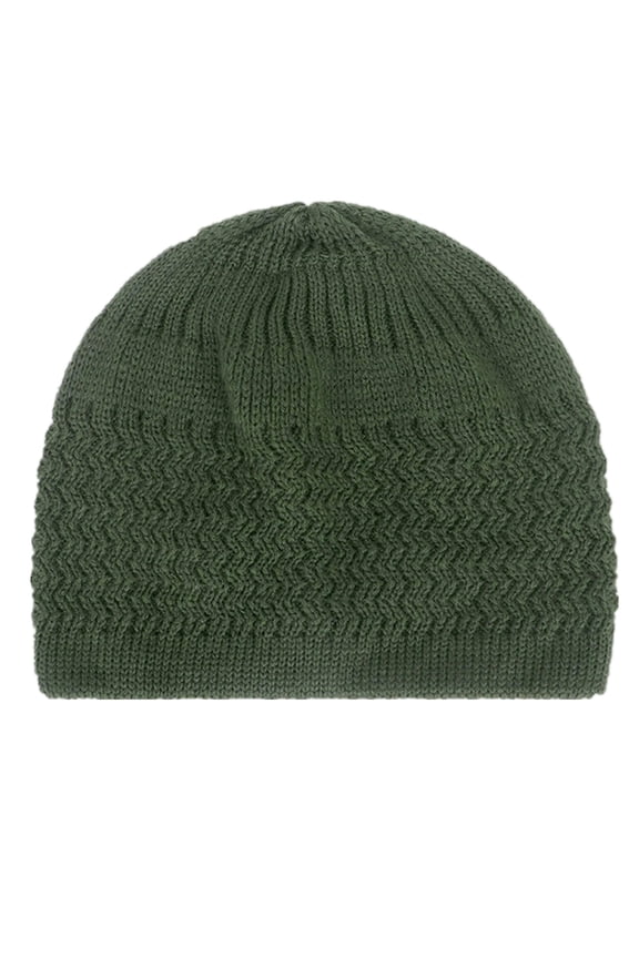 Hat With Fan Unisex Cuffed Cable Knit Pullover Beanie Hat Soft Wool Blend Windproof Thermal Winter Hat For Men Women Daily Ski Travel Army Green