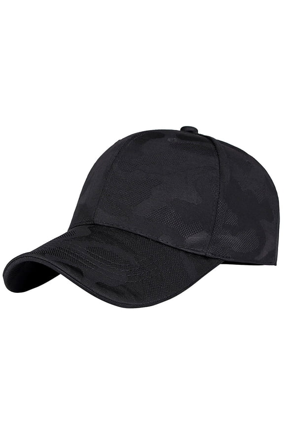 Hat With Fan Unisex Plain Camouflage Solid Panel Baseball Cap Adjustable Hip Hop Anti UV Outdoor Sun Visor Snapback Hat For Men Women Daily Fishing Hiking Black
