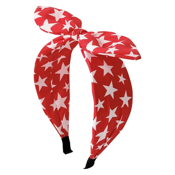 Gsakboxl Headbands For Women 4th of July Patriotic Bunny Ear Headband Star Stripe Flag Bow Holiday Party Dress Up Accessory
