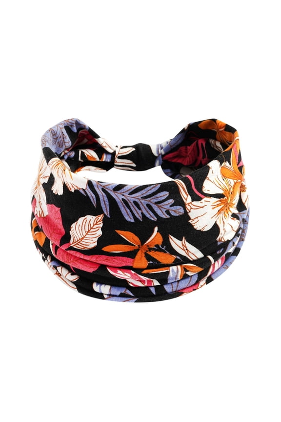Headbands For Women Knotted Wide Non Slip Sweat Wicking Headband Elastic Hijab Style Hair Wrap For Yoga Running Workout