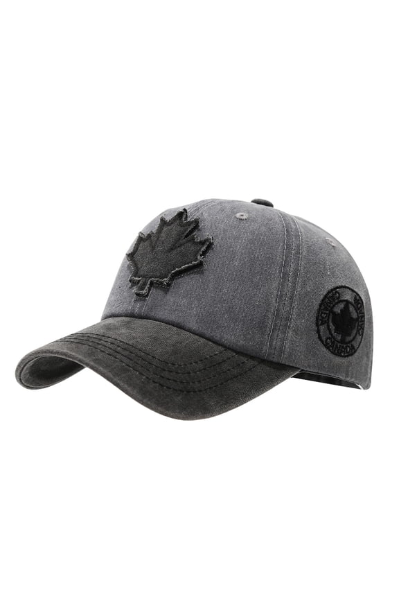 Masters Hat Unisex Canada Maple Leaf Patch Cotton Baseball Cap, Washed Lightweight Sports Hat for Outdoor Casual