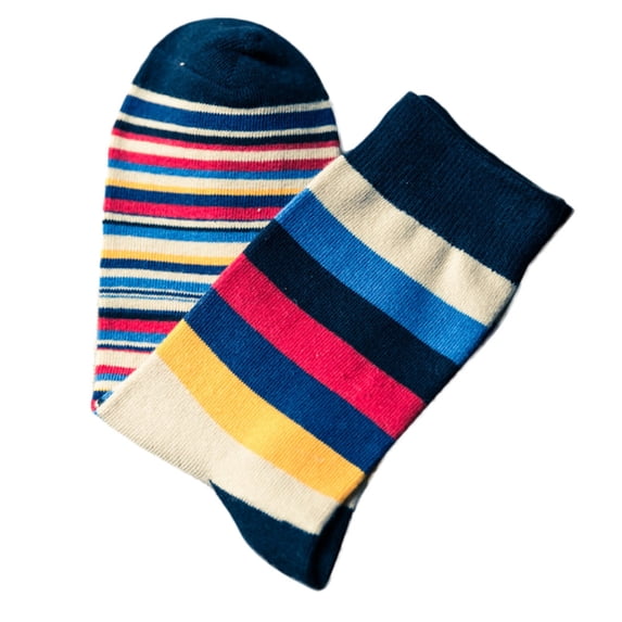 Gsakboxl Mens Socks Men Colorful Striped Mid Calf Cotton Socks Autumn Fashion Casual Medium Tube Athletic Hosiery Green