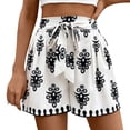 thumbnail image 1 of Gsakboxl Panties for Women High Waisted Wide Leg Printed Shorts Tie Drawstring Baggy Lightweight Cotton Graphic Summer Beach Casual Shorts XXL, 1 of 4