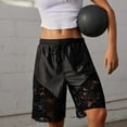 thumbnail image 1 of Gsakboxl Shorts Women Y2K Lace Patchwork Elastic Drawstring Baggy Sweat Shorts Loose Sport Workout Casual Shorts Black, 1 of 10