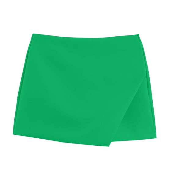 Gsakboxl Skirts for Women Zipper A Line Skort Asymmetric Hem Fashion Casual Business Office Mini Skirt Shorts for Ladies S