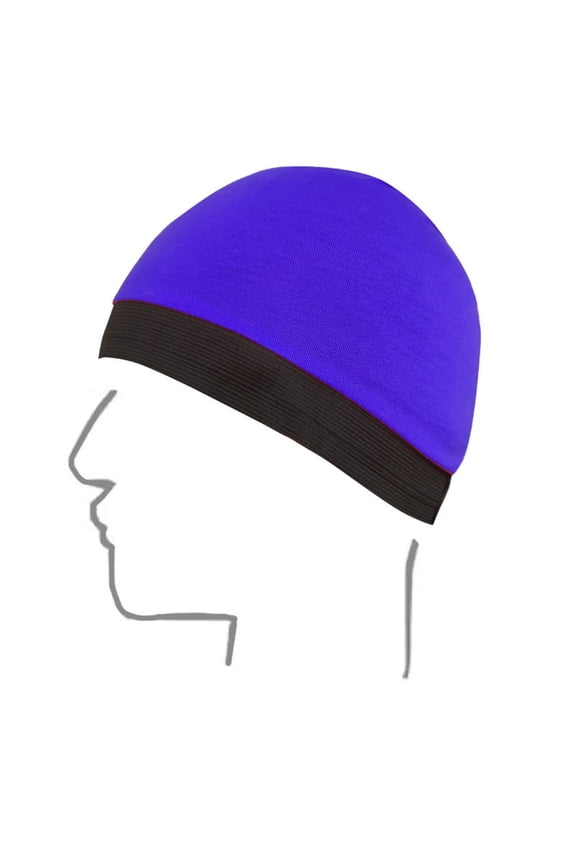 Skull Cap Unisex Breathable Dome Wig Base Cap Wide Edge Elastic Shaping Round Beanie Sweat Wicking Head Wrap For Men Women Summer Daily Use Blue