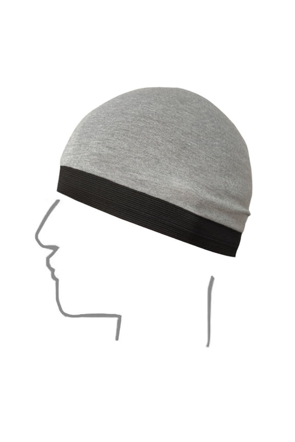 Skull Cap Unisex Breathable Dome Wig Base Cap Wide Edge Elastic Shaping Round Beanie Sweat Wicking Head Wrap For Men Women Summer Daily Use Grey