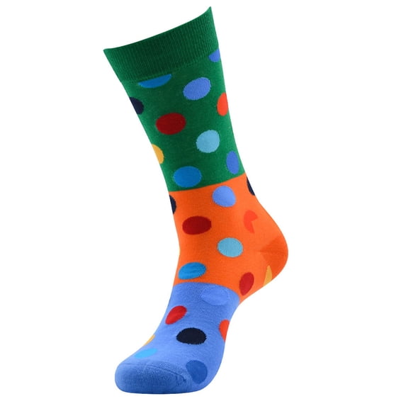Gsakboxl Socks for Men Men 3D Dot Print Cotton Mid Calf Socks Casual Comfort Polka Dot Medium Tube Hosiery Blue