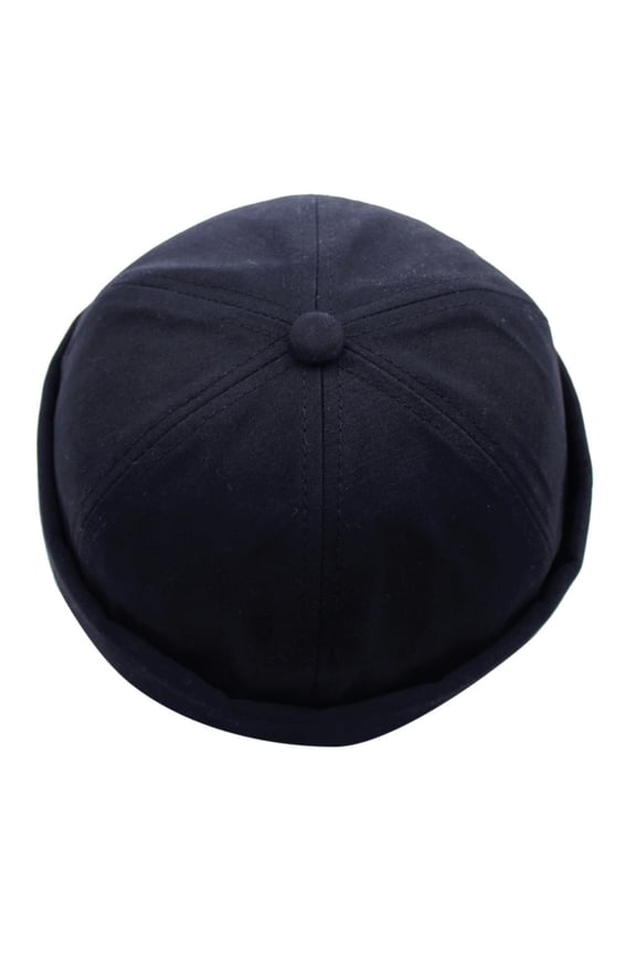 Solar Fan Hat Unisex Solid Letter Embroidered Brimless Dome Skull Cap Fashion Street Yuppie Mechanic Sailor Beanie Hat For Men Women Black