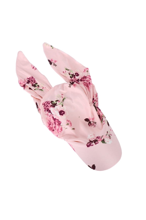 Solar Fan Hat Women Fashion Floral Print Stretch Multi-Color Muslim Hijab Base Cap Soft Breathable Daily Hair Wrap Bonnet Watermelon red