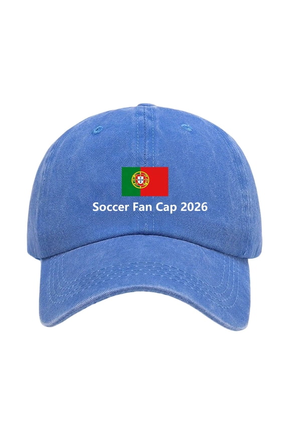 Sun Hat European World Cup Themed Running Baseball Cap Trendy National Flag Printed Adjustable Sports Cheer Hat Sun Cap for Men Women Match Viewing Blue