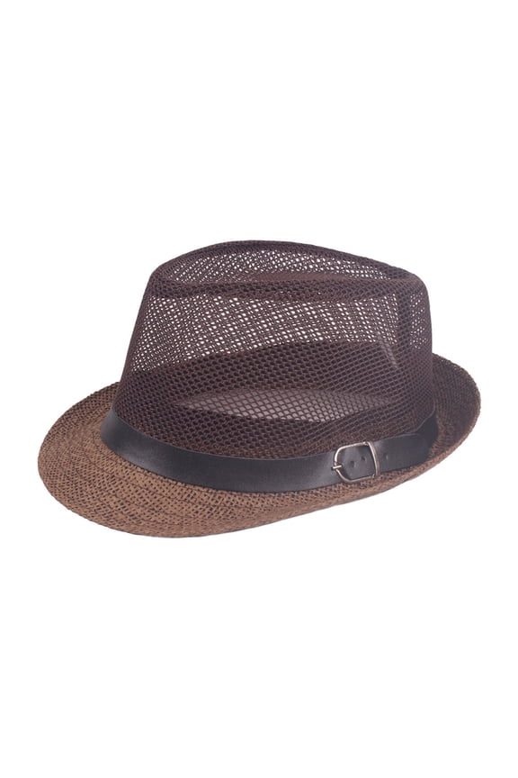Sun Hat Men Hollow Mesh Breathable Wide Brim Sun Hat Two Styles Optional Fedora Jazz Hat Mature Elderly Outdoor Sun Dress Hat Coffee