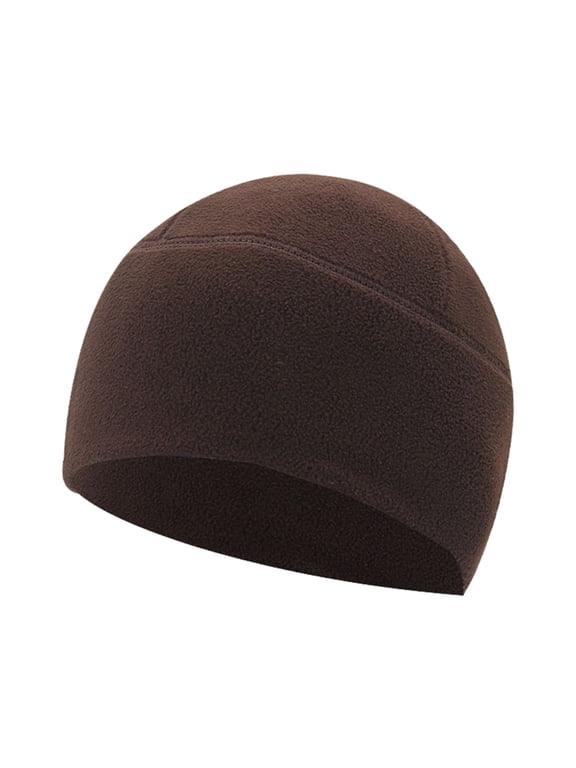 Sun Hat Men Thick Fleece Lined Windproof Thermal Sports Beanie Hat Multi-Functional Outdoor Warm Cap For Skiing Snowboarding Cycling Running Motorcycle Climbing Coffee